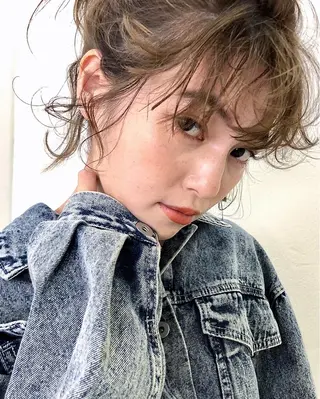 セミロング ヘアアレンジ 店長/mao/ 前髪/顔周りカットのヘアスタイル