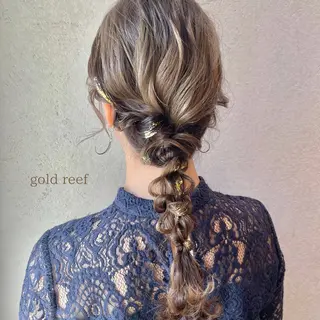 セミロング ヘアアレンジ charm《銀座》 ヘアセット/縮毛矯正のヘアスタイル