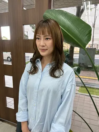 ロング ダブルカラー/韓国 ヘア/さわのあかねのヘアスタイル