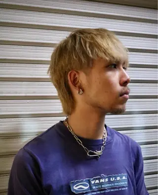 ショート カラー メンズ HAIR BASE ZAWAWA所属・レイヤー/ブリーチ｜ 特殊パーマ/赤澤のヘアスタイル