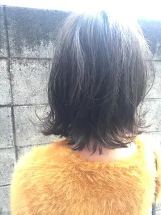 ミディアム カラー パーマ 髪質改善、エクステ 山口卓哉のヘアスタイル