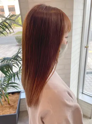 セミロング カラー ケアブリーチ /髪質 改善/古橋圭史郎のヘアスタイル