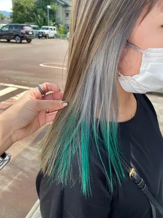 セミロング カラー ヘアアレンジ EARTH長岡店🩵 石原莉穂のヘアスタイル