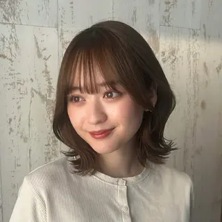 ミディアム カラー レイヤー/ボブ/透明 感カラー/佐藤奈由のヘアスタイル