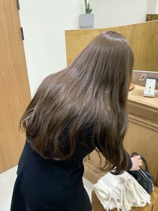 セミロング カラー ヘアアレンジ ハル🌸柔色/ ブリーチなし/艶髪のヘアスタイル