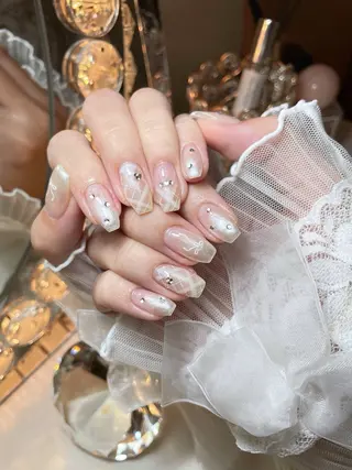 ネイル 23時まで❤︎韓国、 ワンホンネイルのネイルデザイン