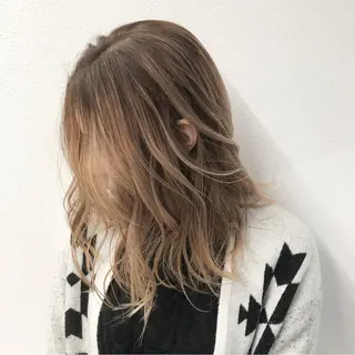 ミディアム カラー ヘアアレンジ アンドウ ユウ/ レイヤーカット/韓国のヘアスタイル