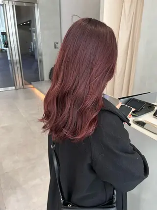 セミロング カラー minami🪷 暖色カラーのヘアスタイル