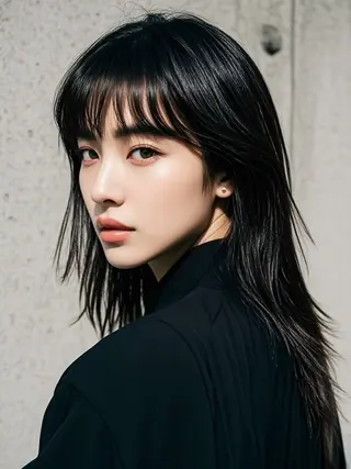 ミディアム ウルフカット 811 大阪梅田 ウルフのヘアスタイル