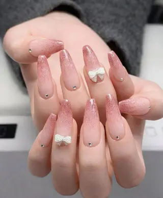 ロング カラー 波 なみのネイルデザイン