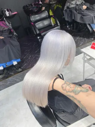 ロング カラー パーマ ヘアアレンジ メンズ キッズ ネイル マツエク・マツパ アイブロウ ハイトーン/ピンク 💗モモ໒꒱のヘアスタイル
