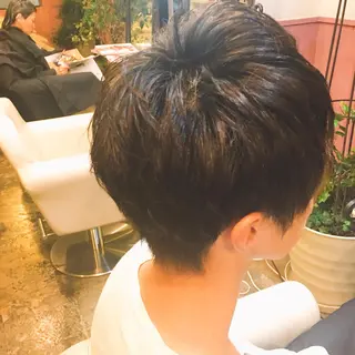 ショート カラー パーマ メンズ 表参道Lise おおいしおりのヘアスタイル