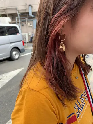 セミロング カラー パーマ/透明感カラー /ボブ/吉田一生のヘアスタイル