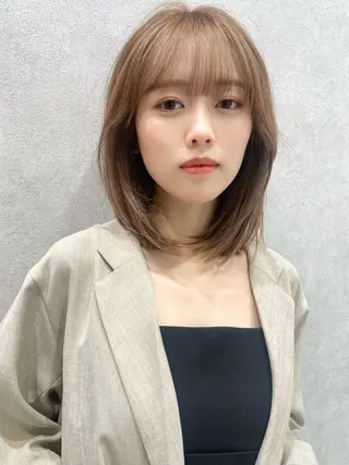 ミディアム ショート/ボブ/ 白髪ぼかし/しんやのヘアスタイル