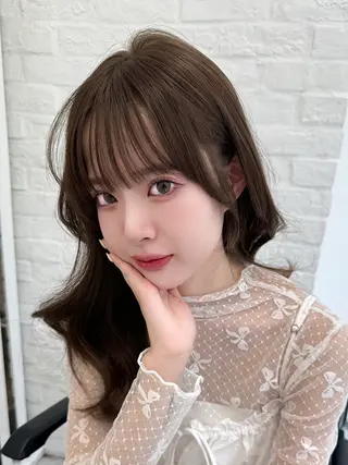 セミロング 映える顔まわり/前髪 特化 💗 ユキマのヘアスタイル