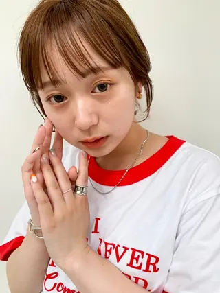 ミディアム カラー パーマ CEINE PATHのヘアスタイル