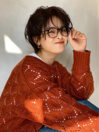 ショート 顔周りデザイン/ ママ美容師/濱ほのかのヘアスタイル