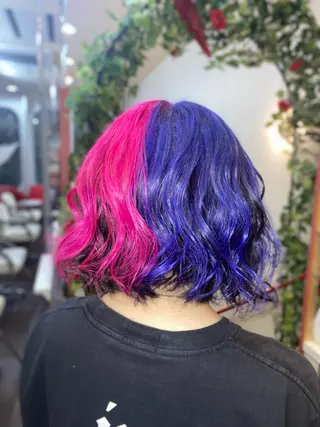 ミディアム ゆぴ☾‪/推しカラー /ハイトーンのヘアスタイル