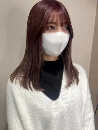 セミロング まいか🤎髪質改善 ミルクティーボブ🎀のヘアスタイル