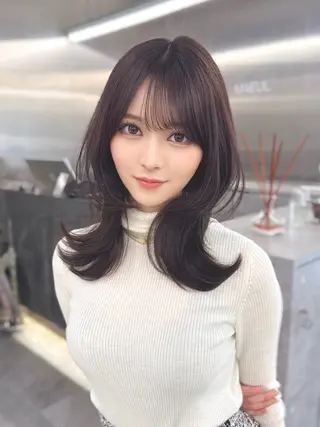 ミディアム カラー MAEUL NAGOYA所属・前髪顔周り/レイヤー 韓国/桔川恒のヘアスタイル