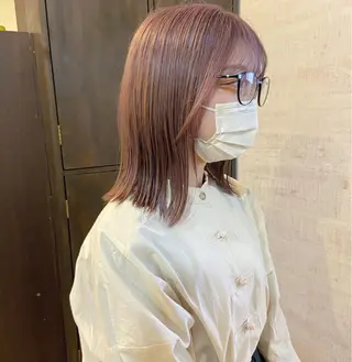 ミディアム カラー ウルフ/レイヤー/ ブリーチ/牧原歩夢のヘアスタイル