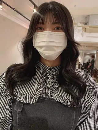 ロング カラー 透明感/オリーブ/ グレージュ/YUKAのヘアスタイル