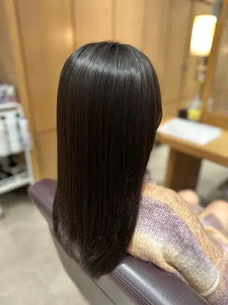 セミロング 韓国風ﾊﾟｰﾏ❁﻿ fu-ka❁艶ｶﾗｰのヘアスタイル