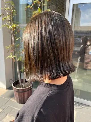 ショート カラー 顔周り/暗髪カラー /アベ マホのヘアスタイル