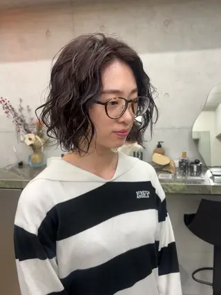 パーマ RIN パーマ/暖色カラーのヘアスタイル