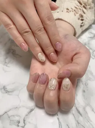 ネイル はな💎ネイル ワンホン、長さ出しのネイルデザイン