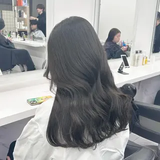 ロング カラー パーマ ヘアアレンジ メンズ キッズ ブリーチなしカラー/ ブラウン/レイヤーのヘアスタイル