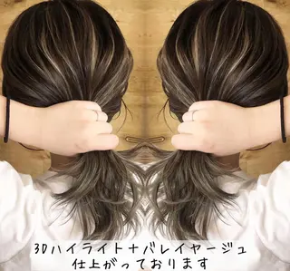 セミロング カラー テトネ タカシのヘアスタイル