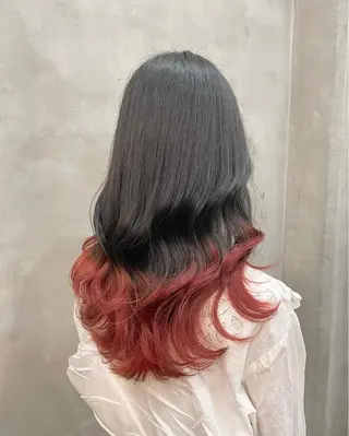 ロング カラー ヘアアレンジ 【ピンク/韓国ヘア/ ヘアセット】亜海のヘアスタイル