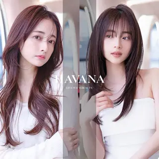 セミロング カラー ill havana 【レイヤー/韓国】のヘアスタイル