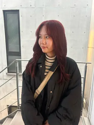 ロング yumeka🩶ボブ 暖色/透け感カラーのヘアスタイル