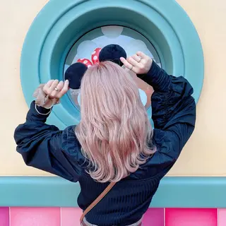 ミディアム カラー salowin渋谷kitaya park前所属・RIKA韓国ヘア/く びれヘア/上品カラーのヘアスタイル