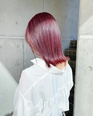 ミディアム カラー パーマ、髪質改善 菊地美月のヘアスタイル