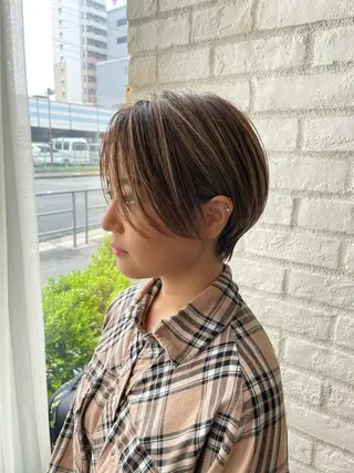 ショート ショート白髪染め無料 ／河瀬謙介のヘアスタイル