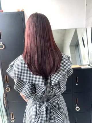 セミロング カラー パーマ ヘアアレンジ 透明感/オリーブ/ グレージュ/YUKAのヘアスタイル