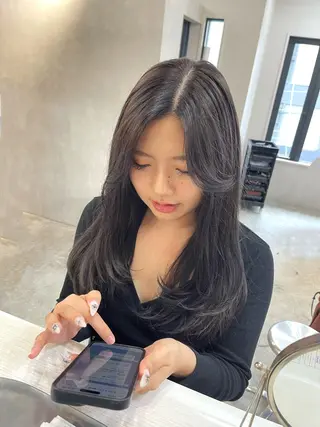 ロング カラー 堀江/韓国風🇰🇷 /艶髪/NENE🫧のヘアスタイル