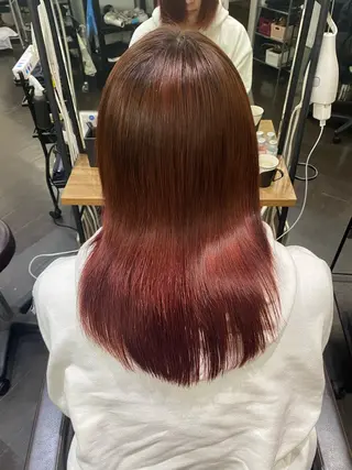 セミロング カラー ヘアアレンジ 🍒ᩚ名駅/艶髪 縮毛矯正/あゆ🍒ᩚのヘアスタイル