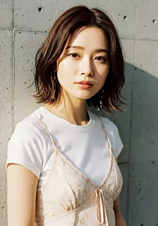 ミディアム 鈴木 優里花のヘアスタイル