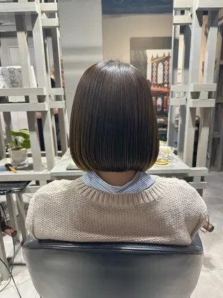 ミディアム カラー 透明感カラー/ボブ /佐藤伶のヘアスタイル