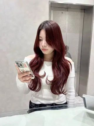 ロング カラー SALOWIN 札幌大通り店所属・🏆ウルフ/レイヤー 指名No.1山口圭佑のヘアスタイル