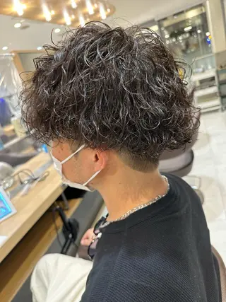ミディアム パーマ メンズ 💈メンズ特化 美容師サキ💈のヘアスタイル