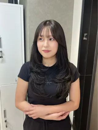 カラー ヘアアレンジ 似合わせ顔まわり カット💛森尾真由美のヘアスタイル