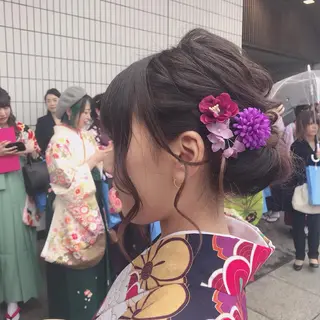 ミディアム カラー パーマ ヘアアレンジ 表参道Lise おおいしおりのヘアスタイル