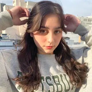 ロング カラー パーマ ヘアアレンジ メンズ キッズ ネイル マツエク・マツパ EMANON梅田店所属・前川 朋香のヘアスタイル