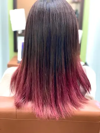 ミディアム ブリーチ毛に縮毛矯正 ✨カラー✨山田 正幸のヘアスタイル