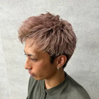 ショート カラー パーマ ヘアアレンジ メンズ 仕上がり満足度No. 1🔥BLUCK🔥のヘアスタイル